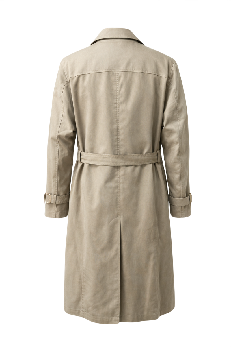 1980s Beige Cotton Trench Coat - Back View
