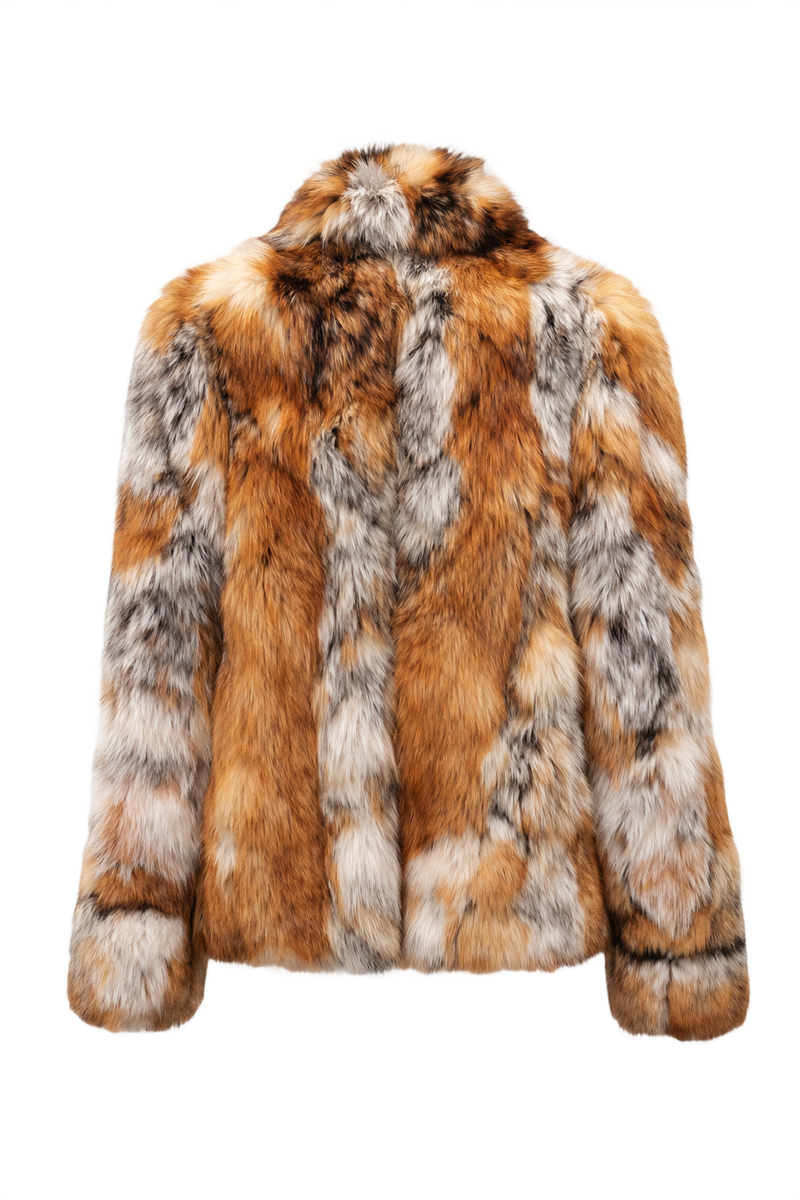 1970s Multi-Colored Fur Fur Coat - Back View