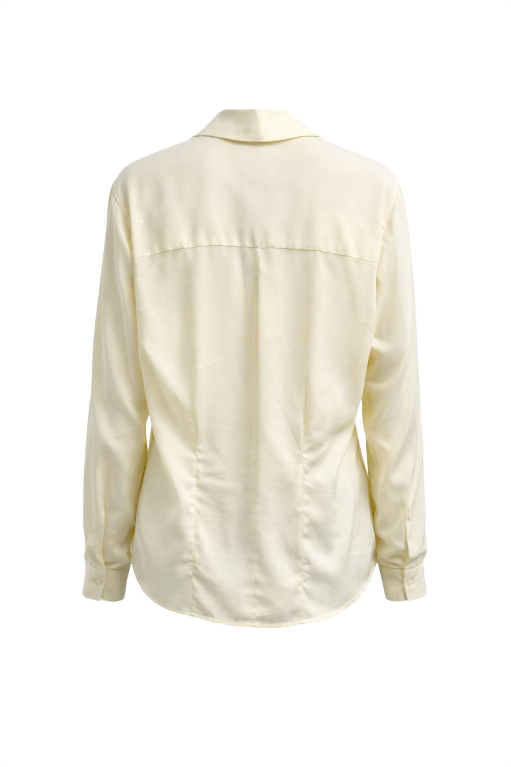1980s Cream Silk Blouse - Back View