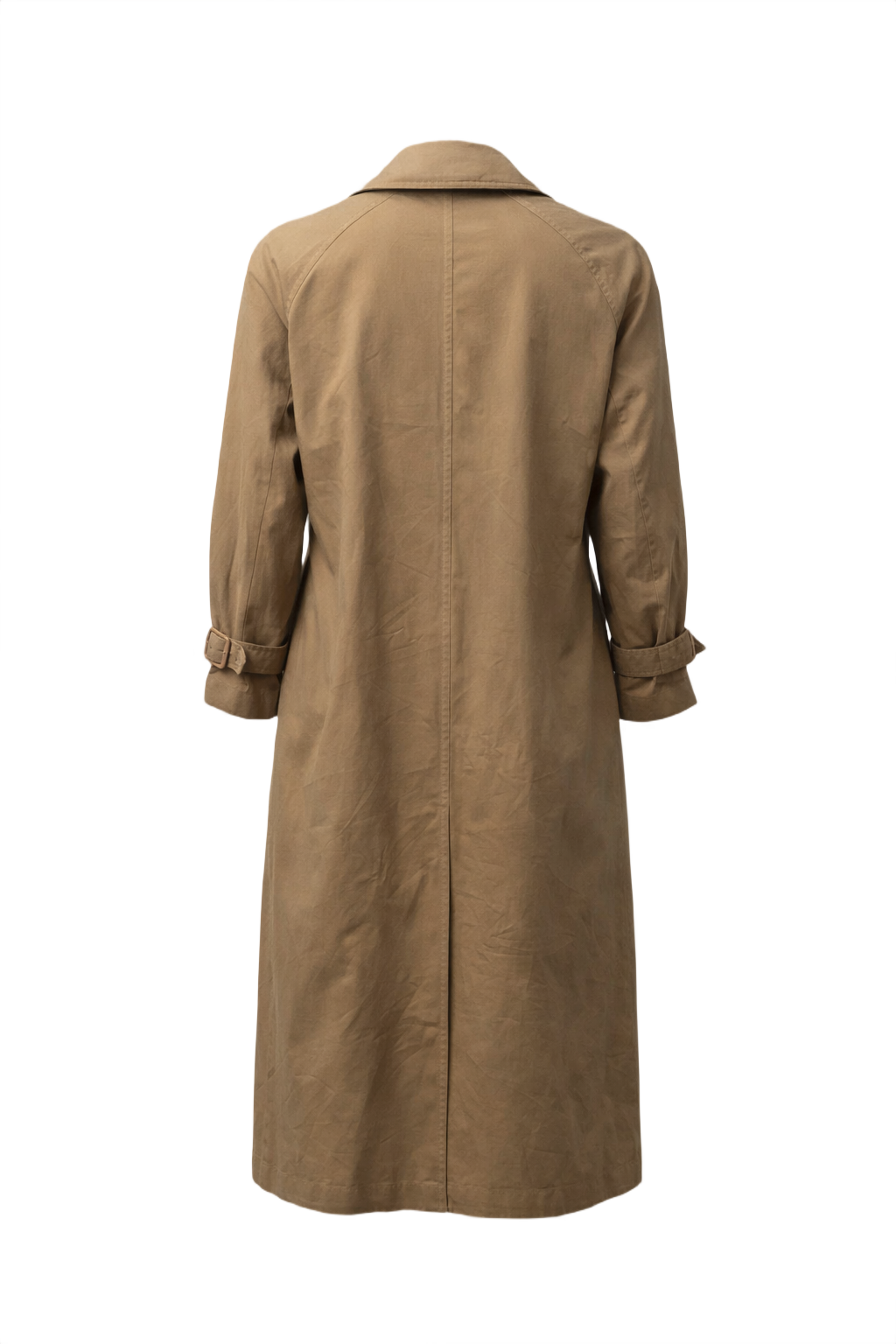 1980s Tan Cotton Trench Coat - Back View