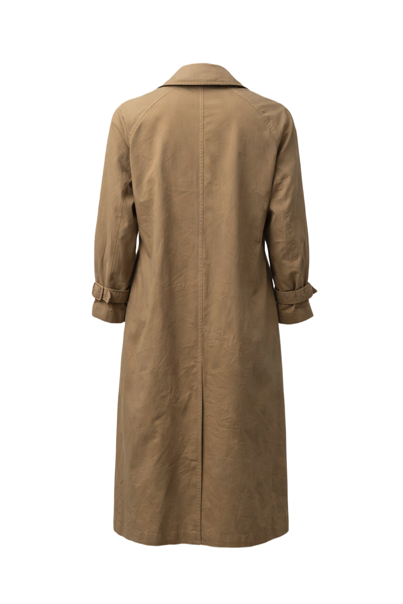 1980s Tan Cotton Trench Coat - Back View