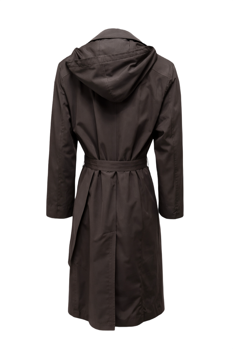 1990s Brown Polyester Coat - Back View