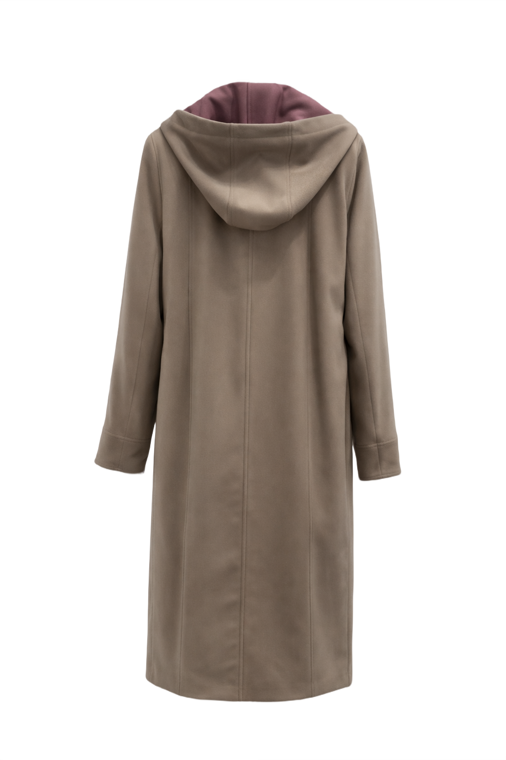 1980s Taupe Wool Coat - Back View