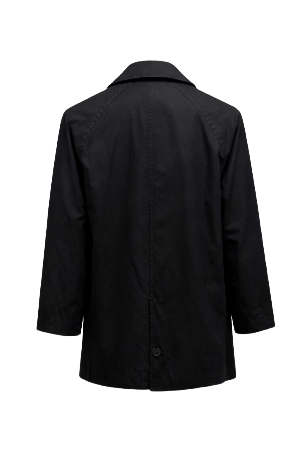 1980s Black Cotton Coat - Back View