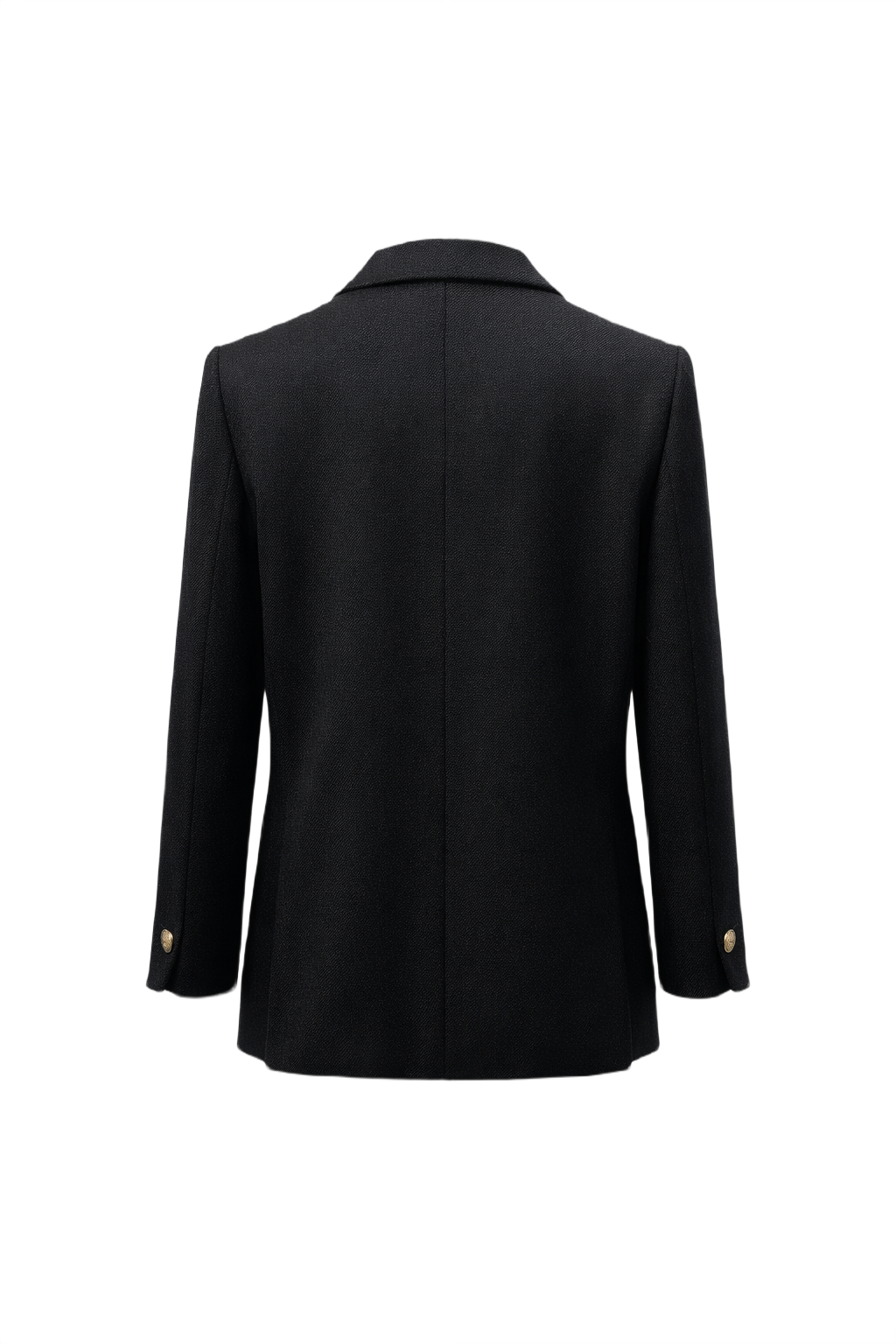 1980s Black Wool Blazer - Back View