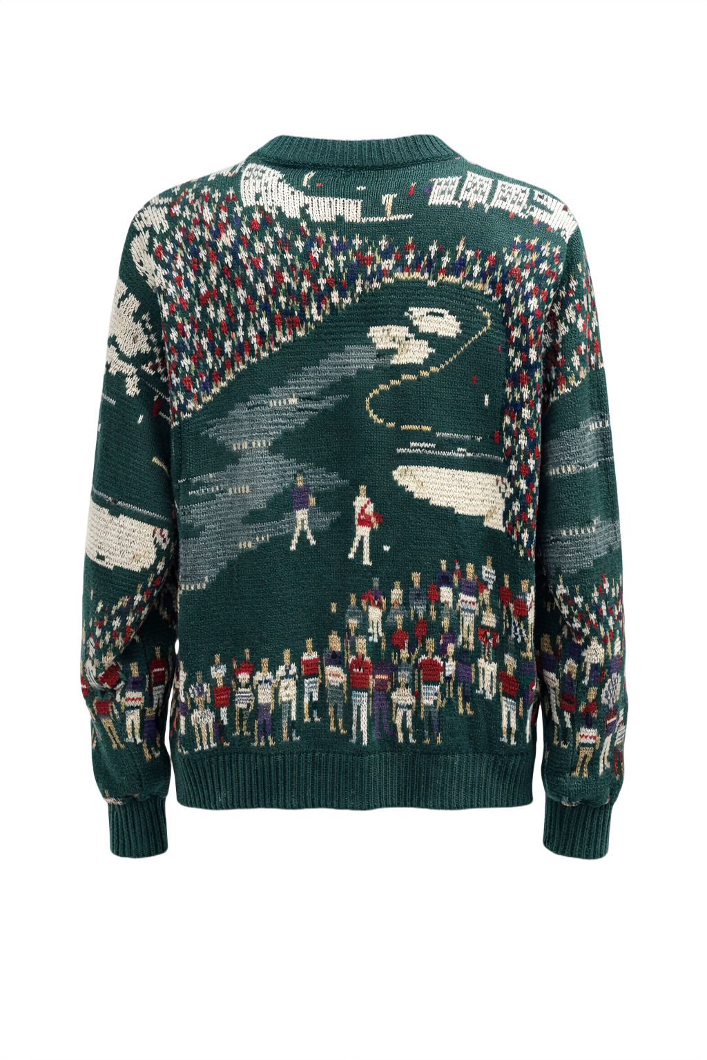 1980s Dark Green Acrylic Sweater - Back View