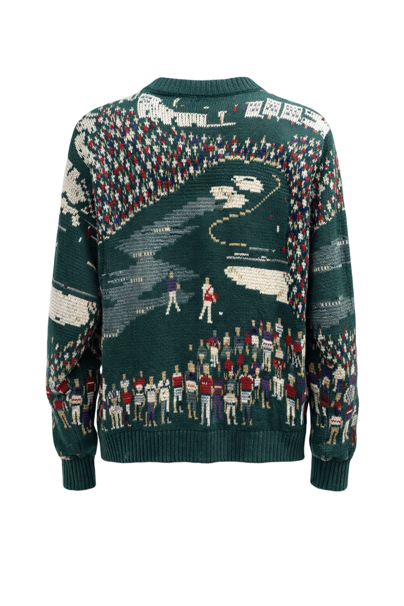 1980s Dark Green Acrylic Sweater - Back View