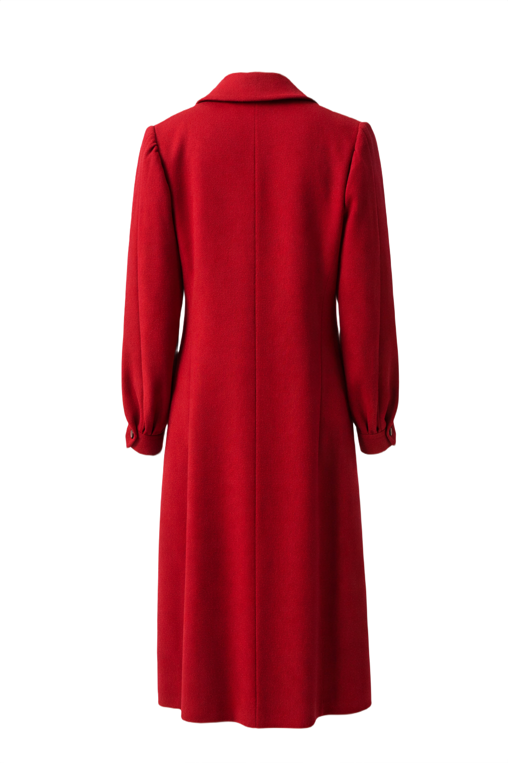 1980s Red Wool Coat - Back View