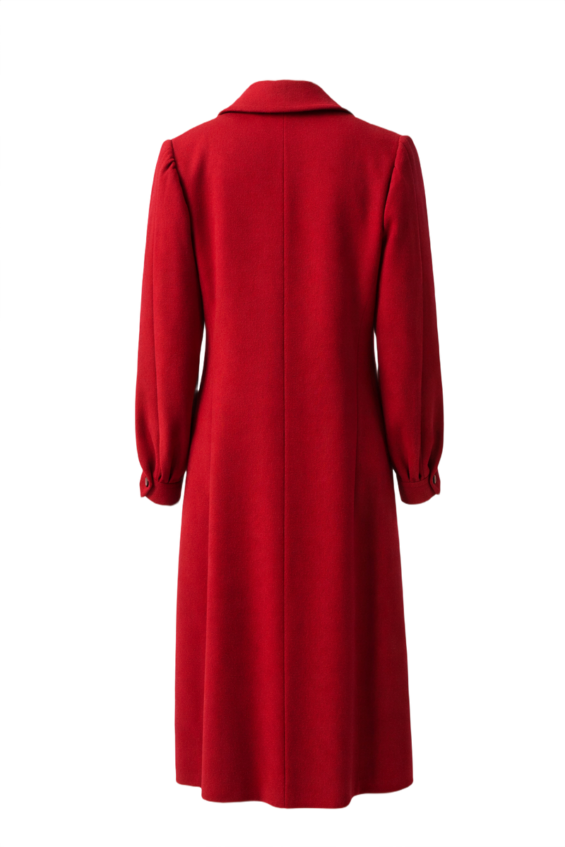 1980s Red Wool Coat - Back View