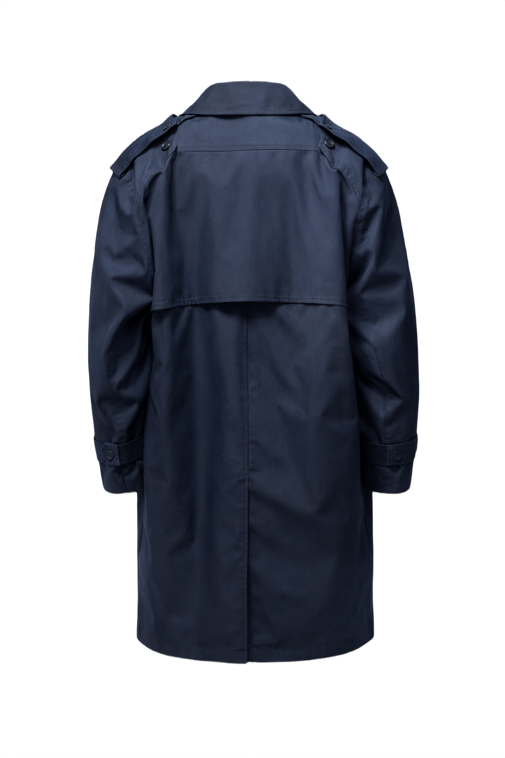 1980s Navy Blue Cotton Coat - Back View