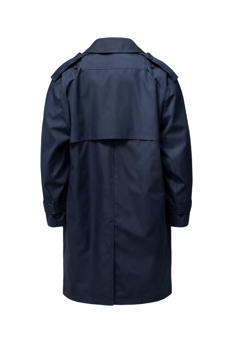 1980s Navy Blue Cotton Coat - Back View