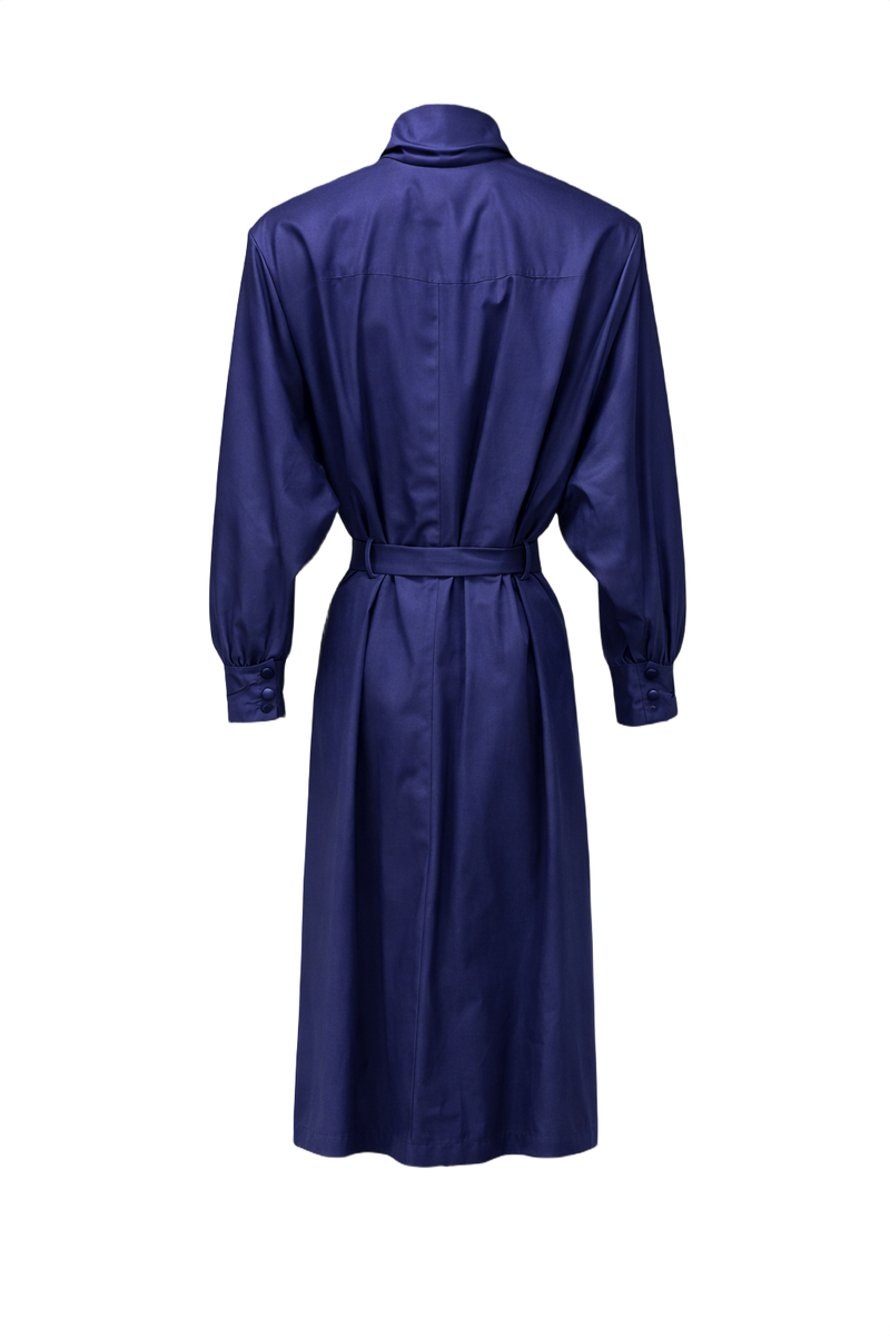 1980s Purple Smooth Coat - Back View