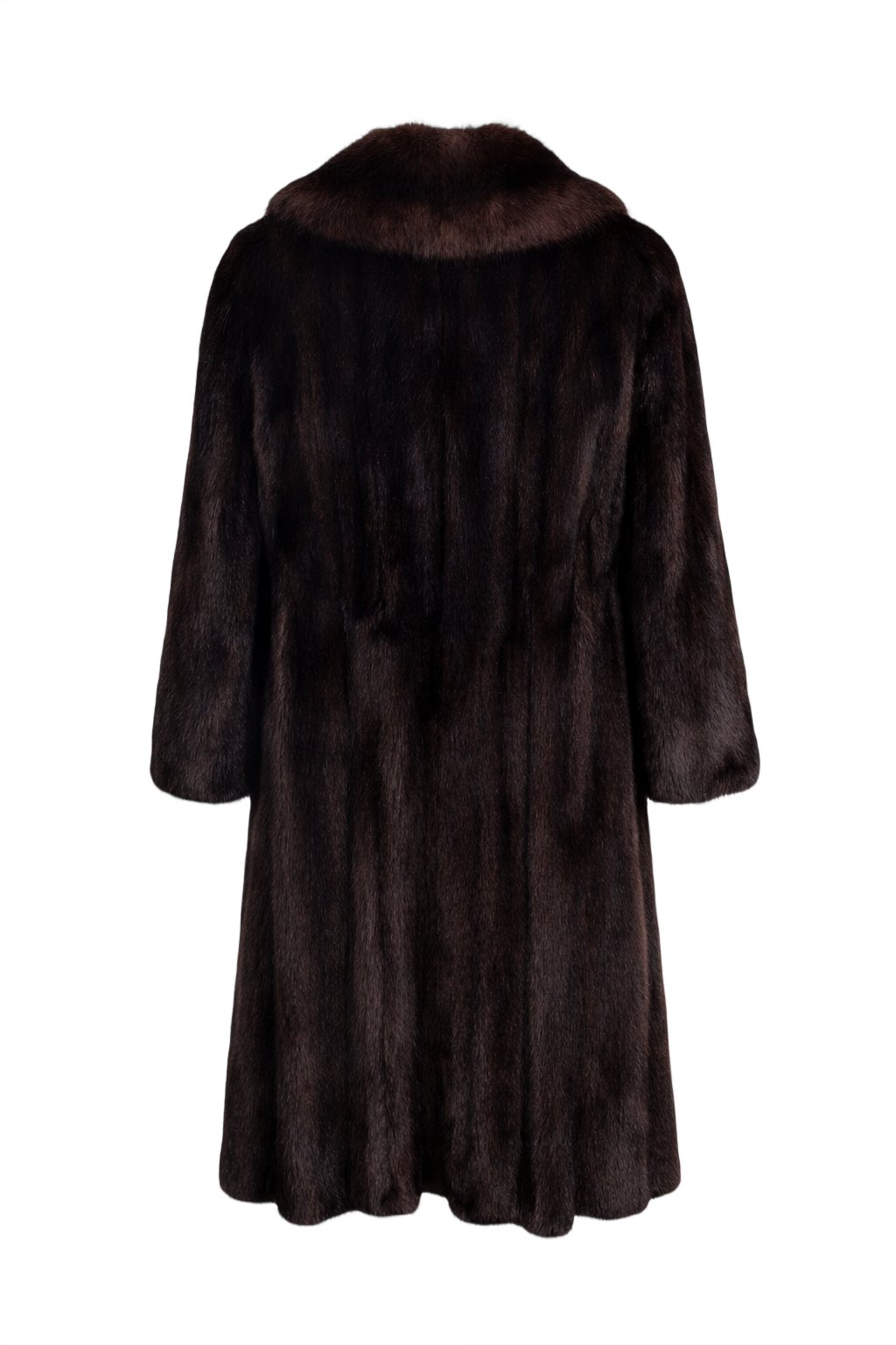 1980s Dark Brown Mink Fur Coat - Back View