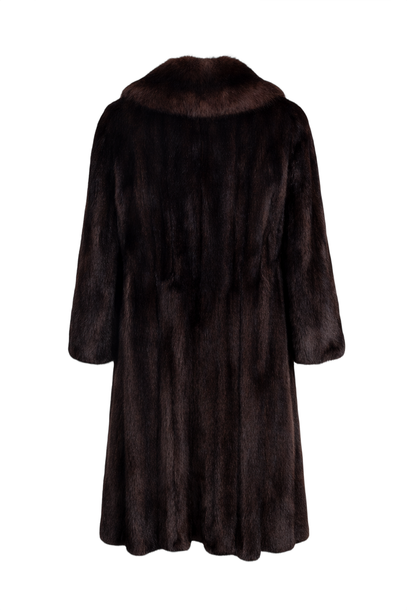 1980s Dark Brown Mink Fur Coat - Back View