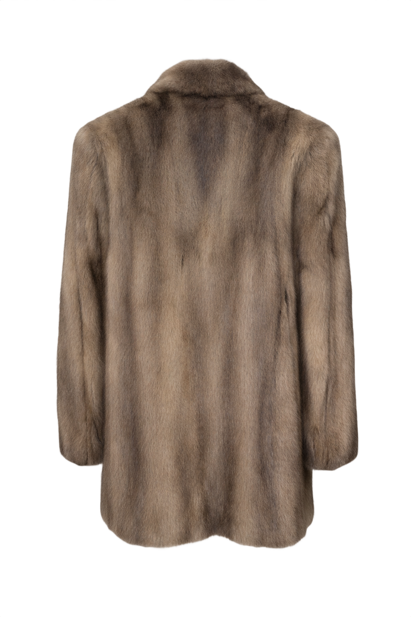 1980s Light Brown Fur Coat - Back View