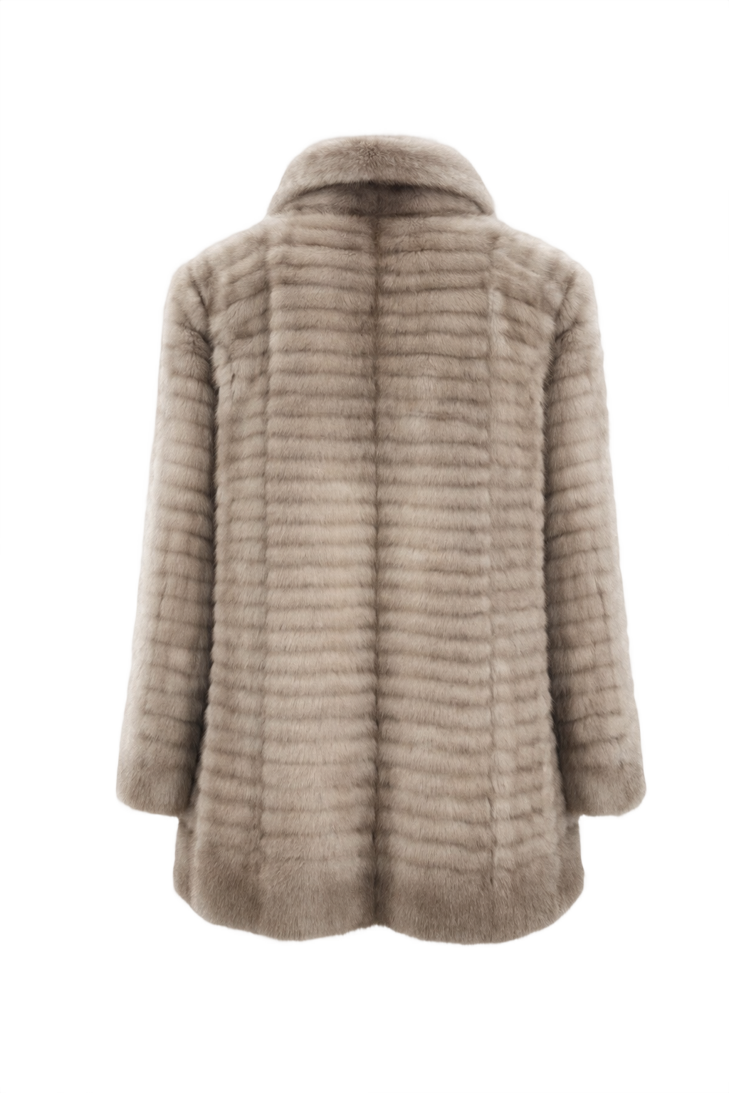 1980s Taupe Fur Coat - Back View