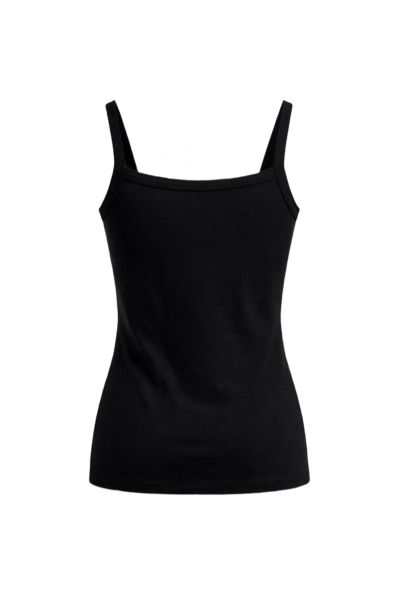 1990s Black Cotton Tank Top - Back View