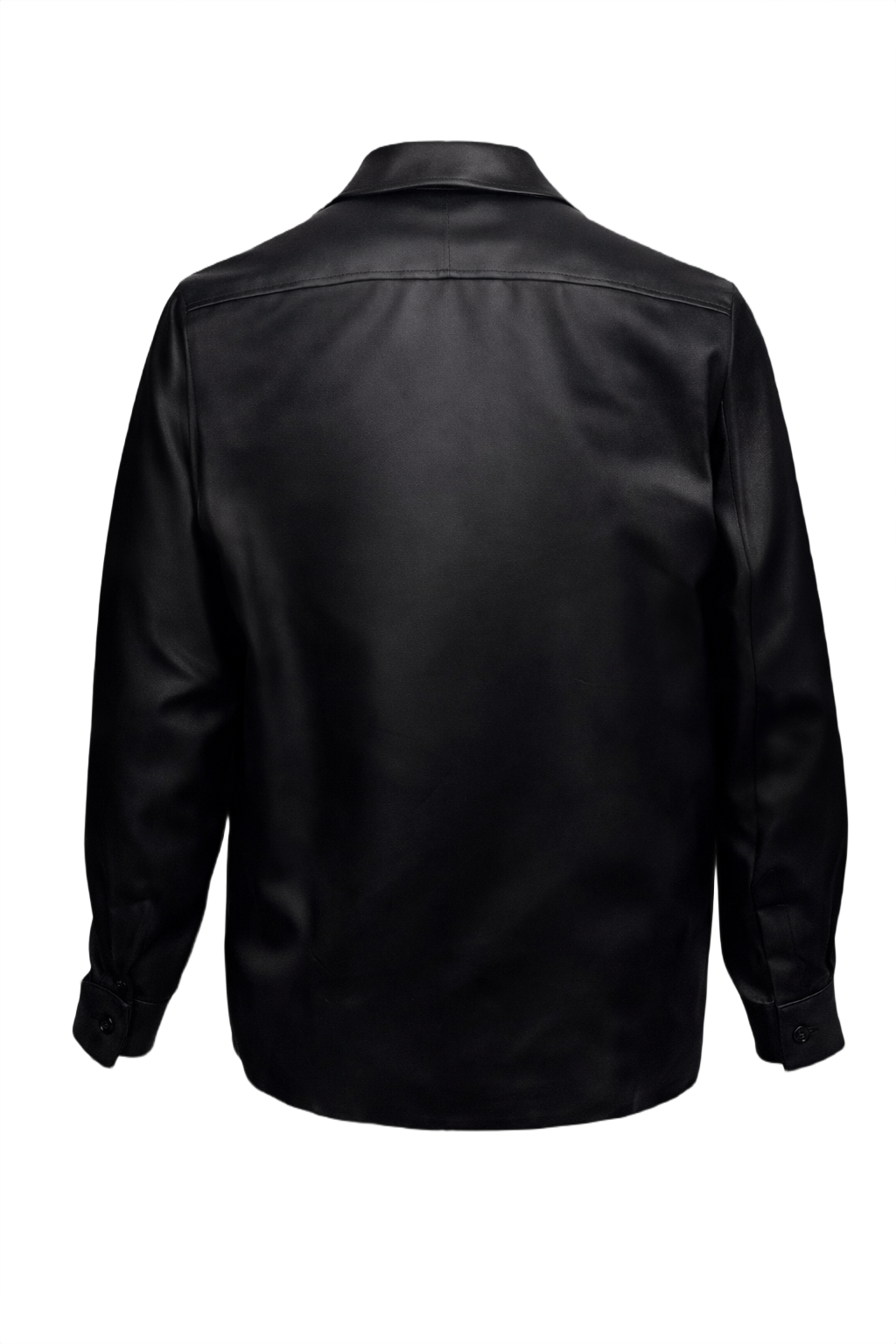 1970s Black Silk Shirt - Back View