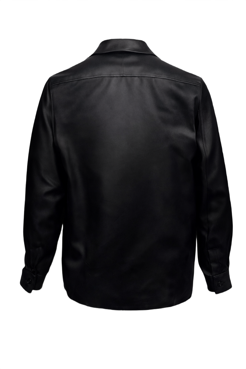 1970s Black Silk Shirt - Back View