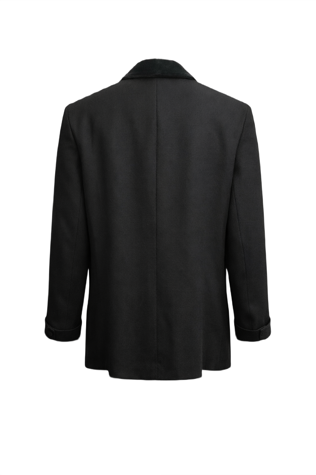 1990s Black Wool Blazer - Back View