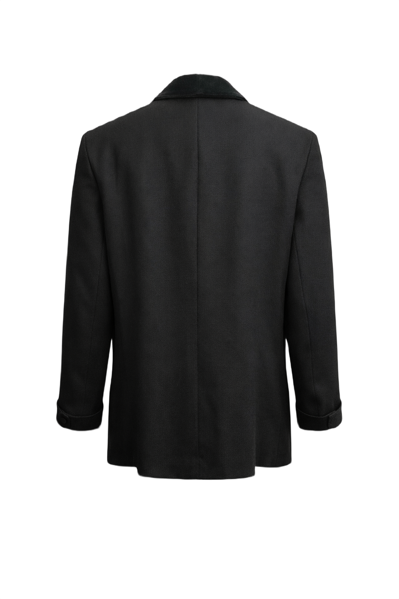 1990s Black Wool Blazer - Back View
