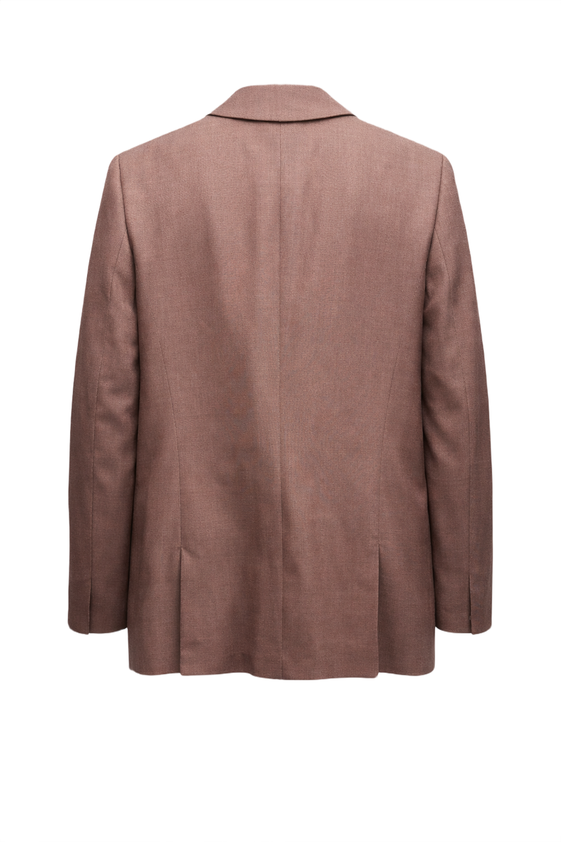 1980s Light Brown Wool Blazer - Back View