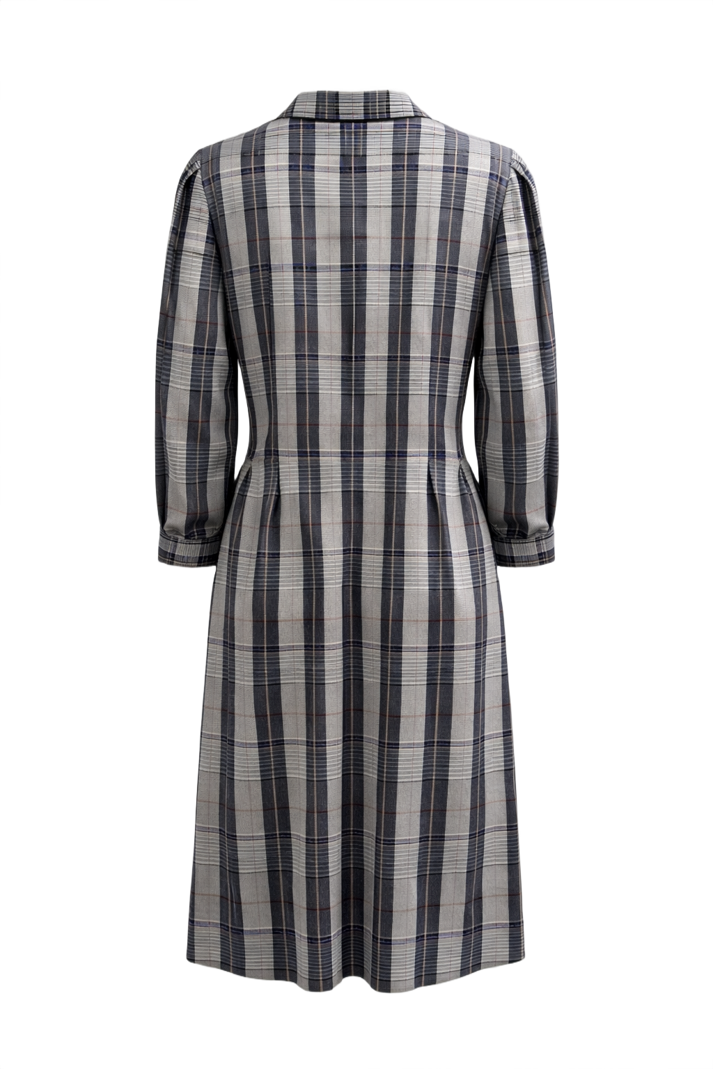 1980s Gray Wool Coat - Back View