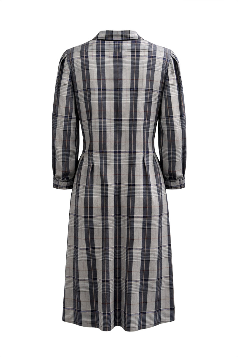1980s Gray Wool Coat - Back View