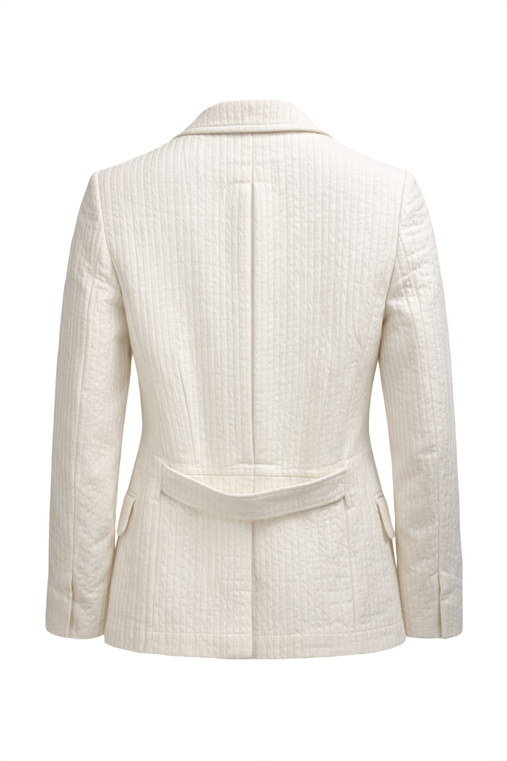 1980s Cream White Cotton Jacket - Back View