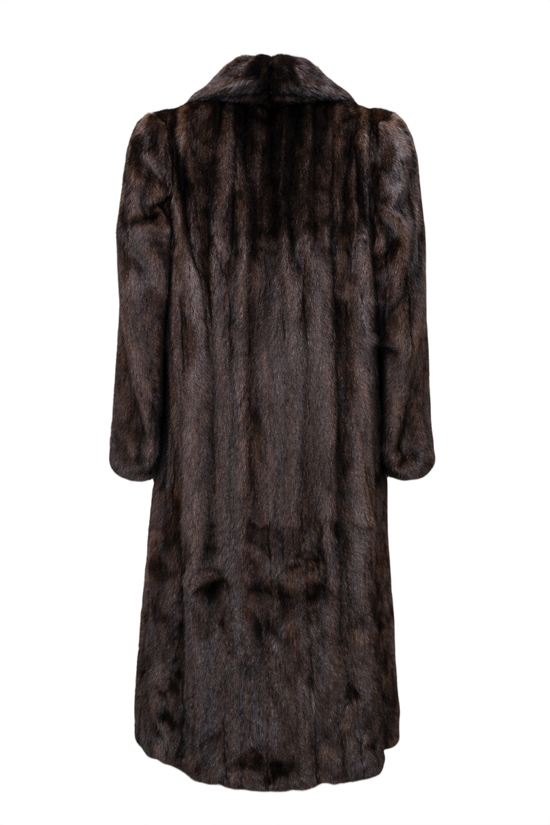 1990s Dark Brown Mink Fur Coat - Back View