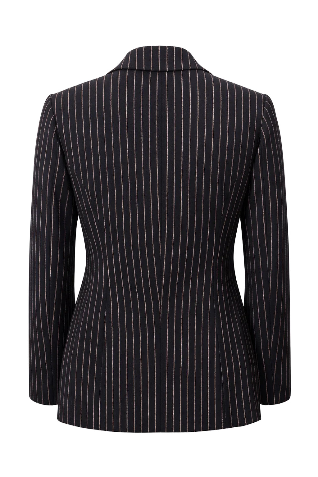 1980s Black Wool Blazer - Back View