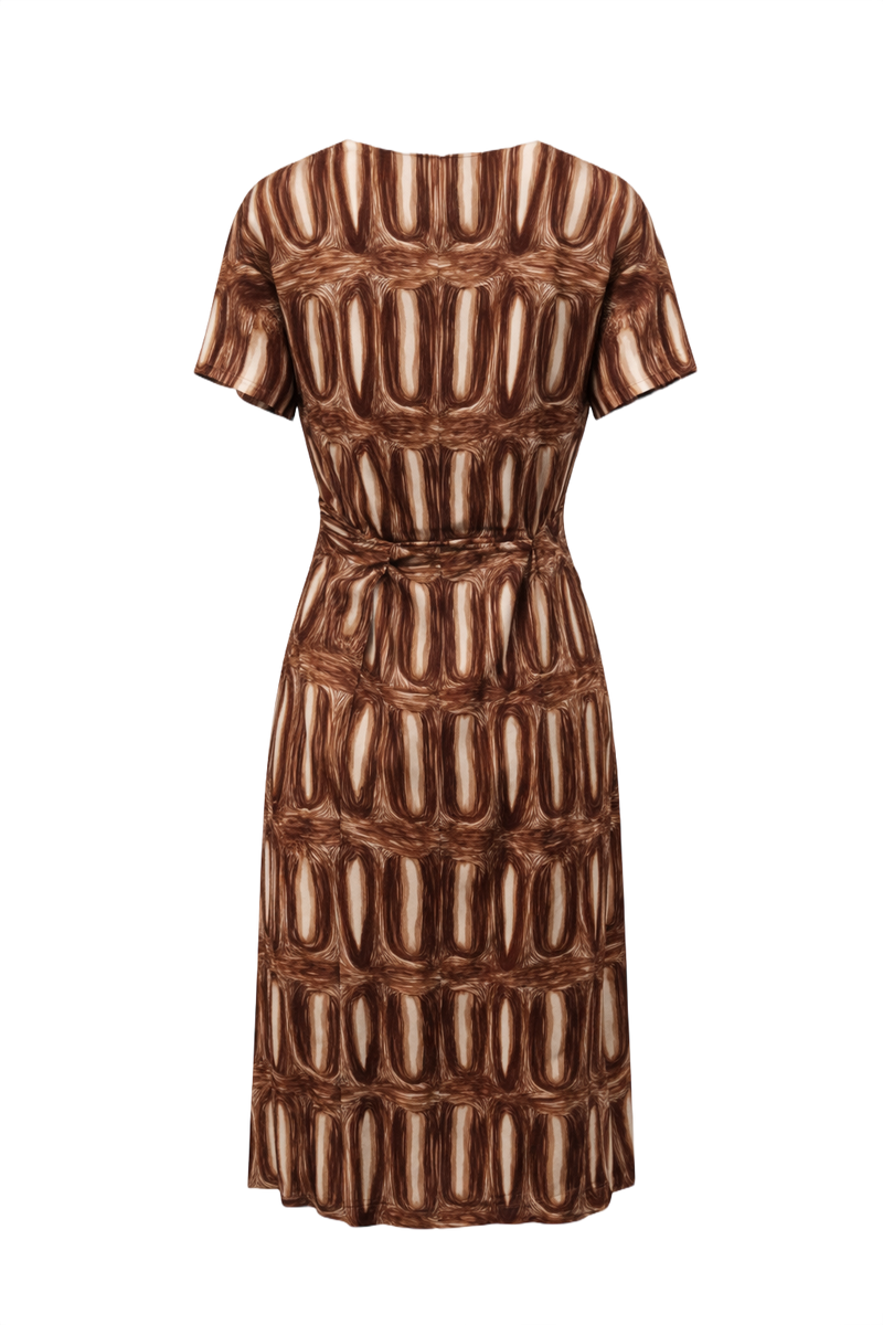 1960s Brown Cotton Dress - Back View