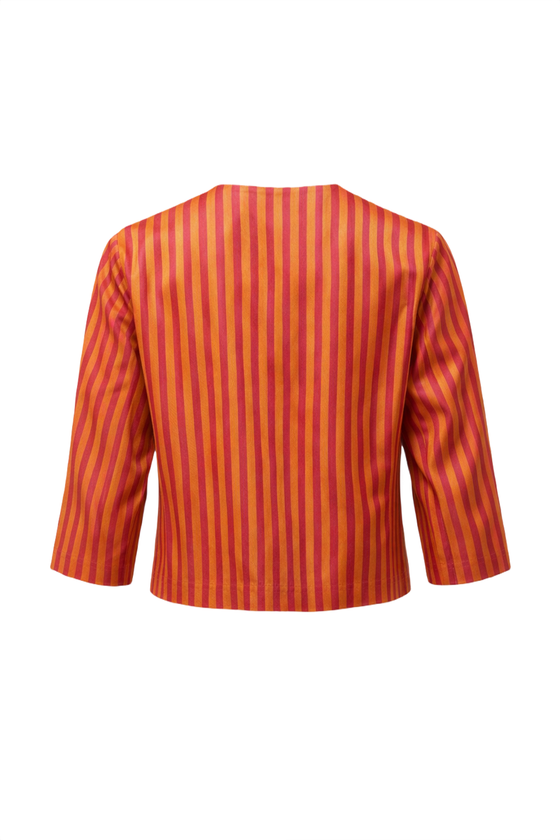 1960s Orange Cotton Jacket - Back View