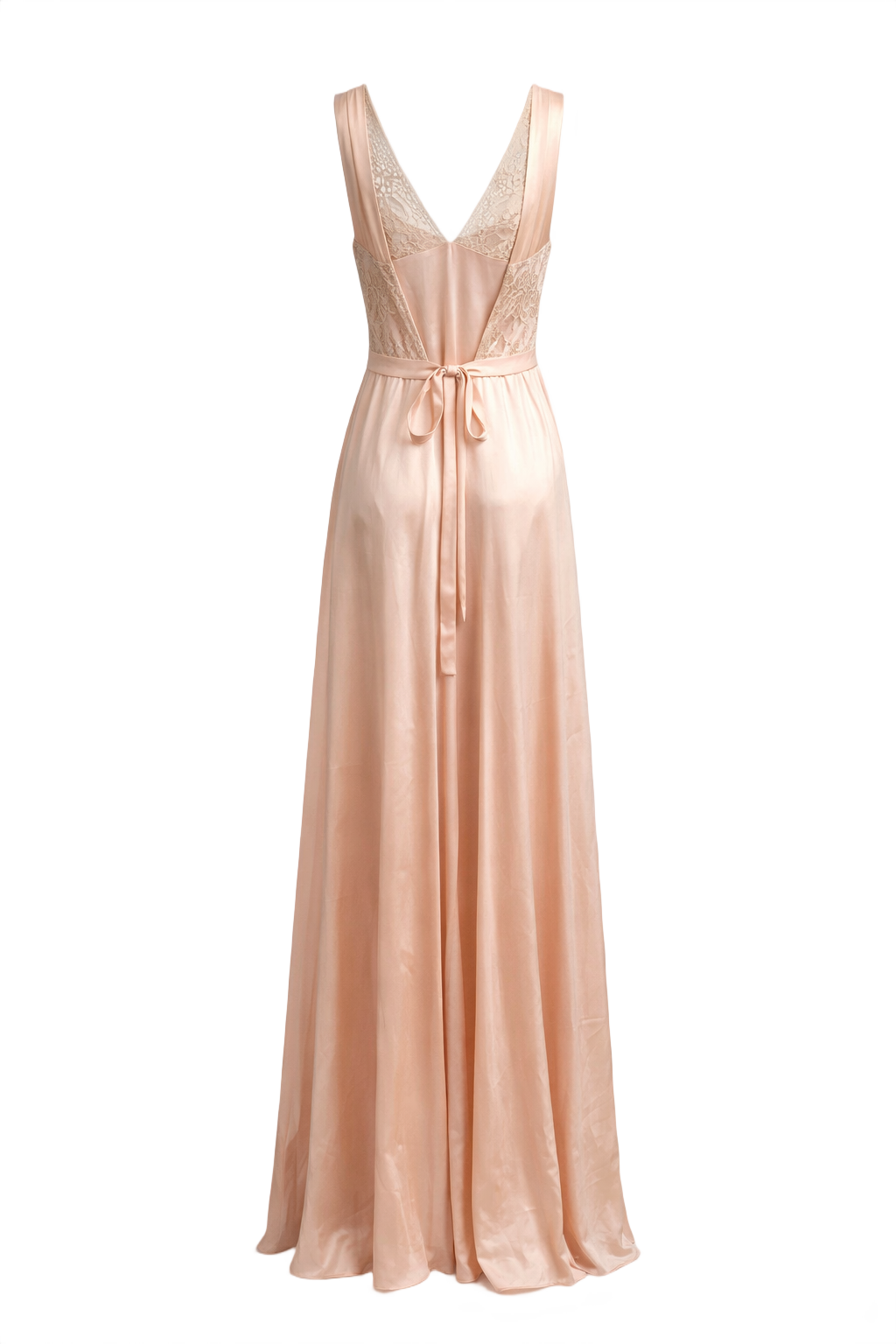 1930s Peach Silk Gown - Back View