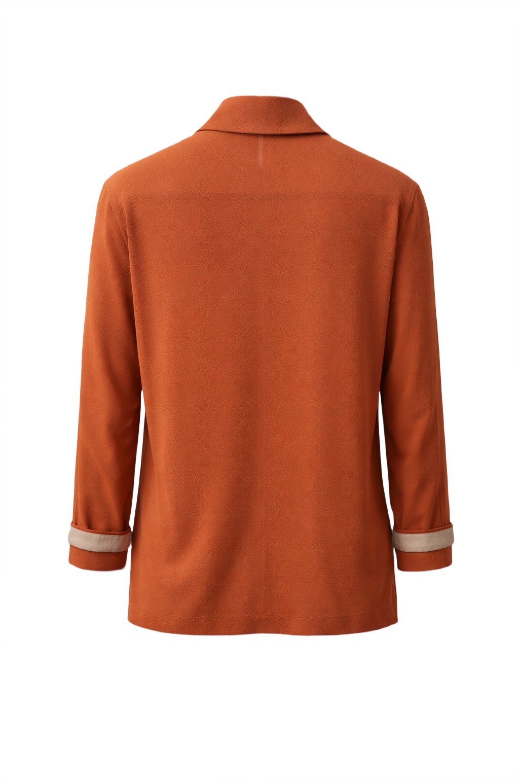 1980s Orange Polyester Shirt - Back View