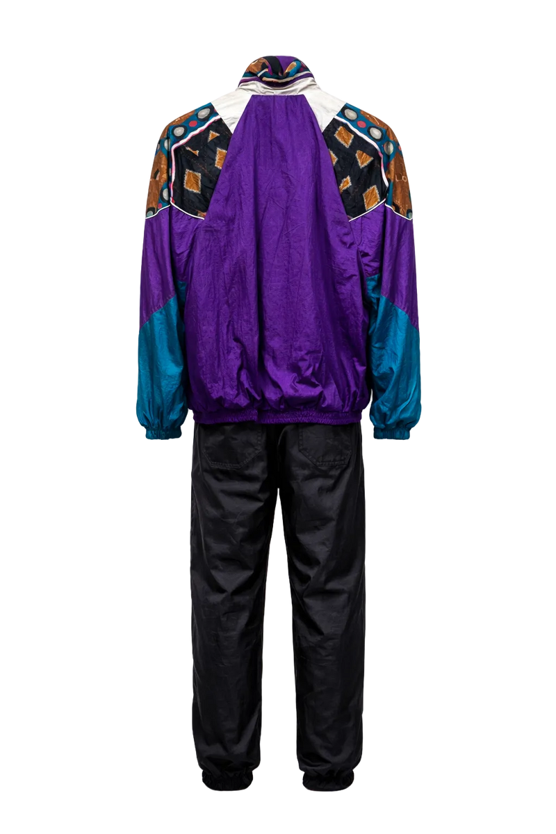 1980s Multicolored Nylon Tracksuit - Back View