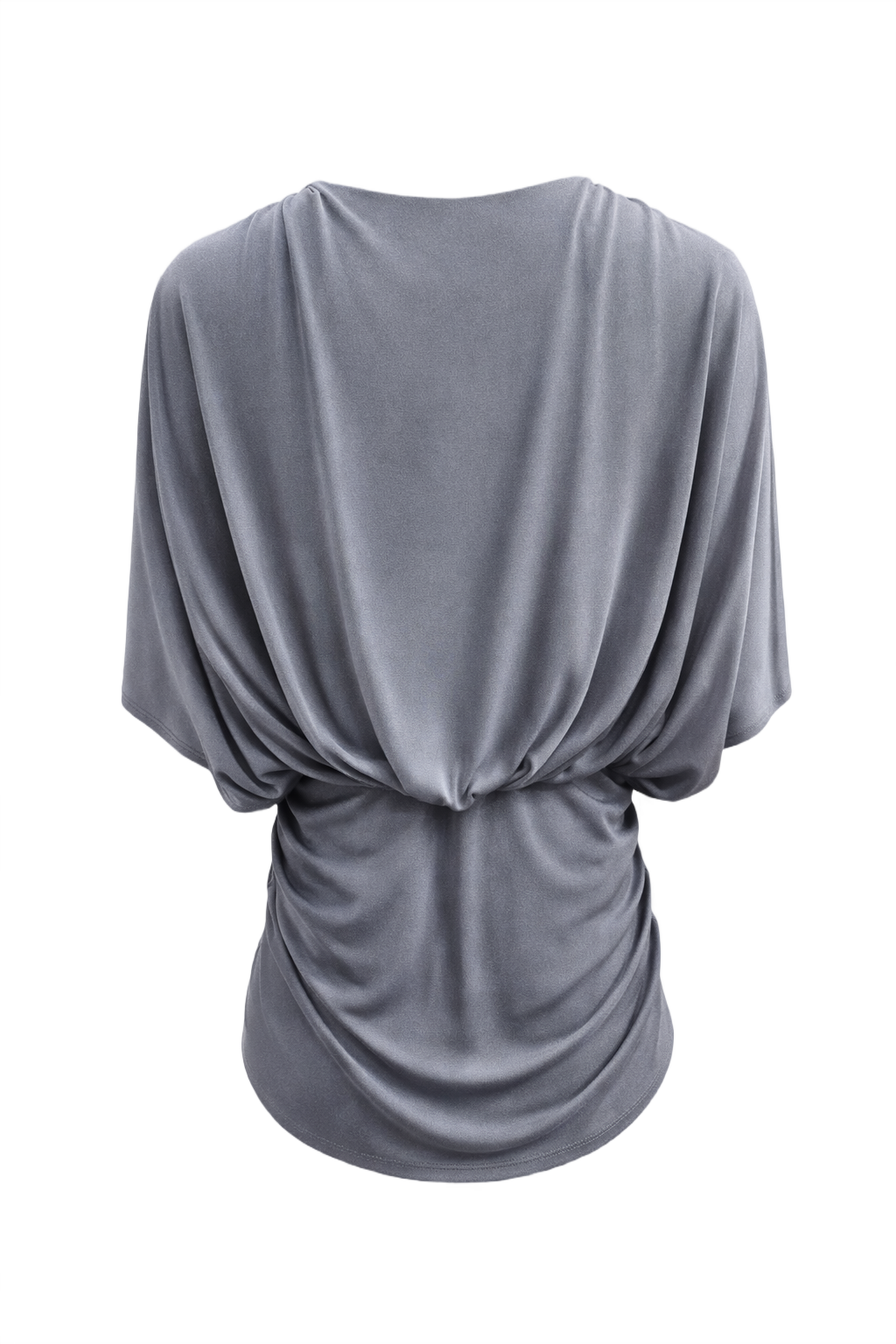 1980s Metallic Silver Polyester Blend Blouse - Back View