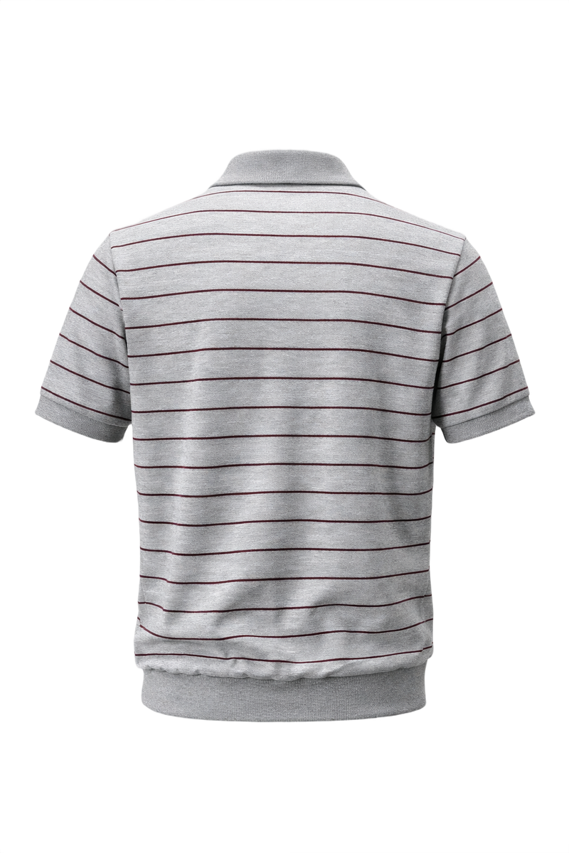 1970s Light Grey Cotton Polo - Back View