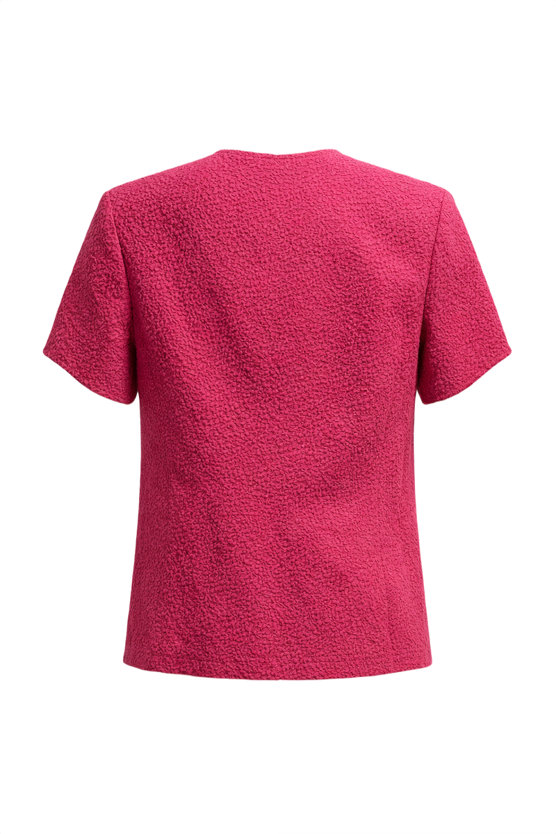 1980s Fuchsia Synthetic Blend Blazer - Back View