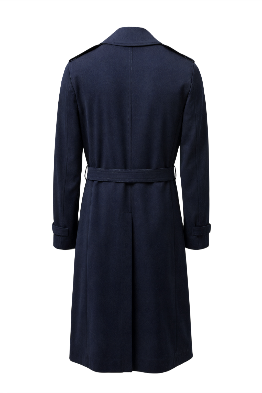 1970s Navy Blue Wool Coat - Back View