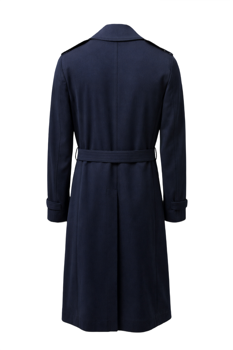 1970s Navy Blue Wool Coat - Back View