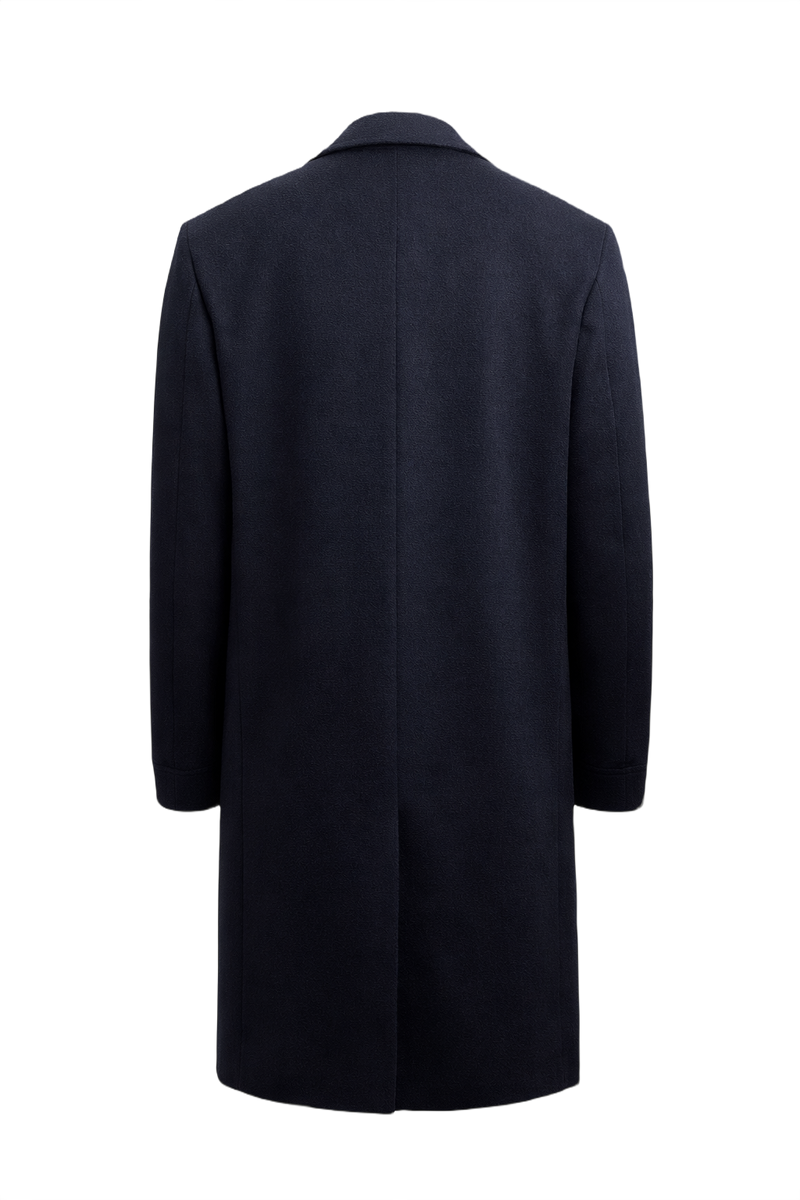1960s Navy Blue Wool Coat - Back View