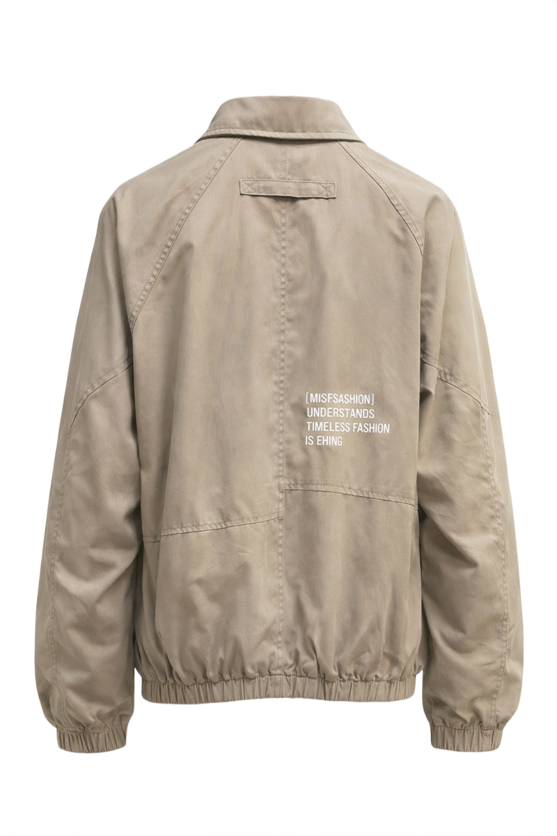 1990s Beige Cotton Blend Jacket - Back View