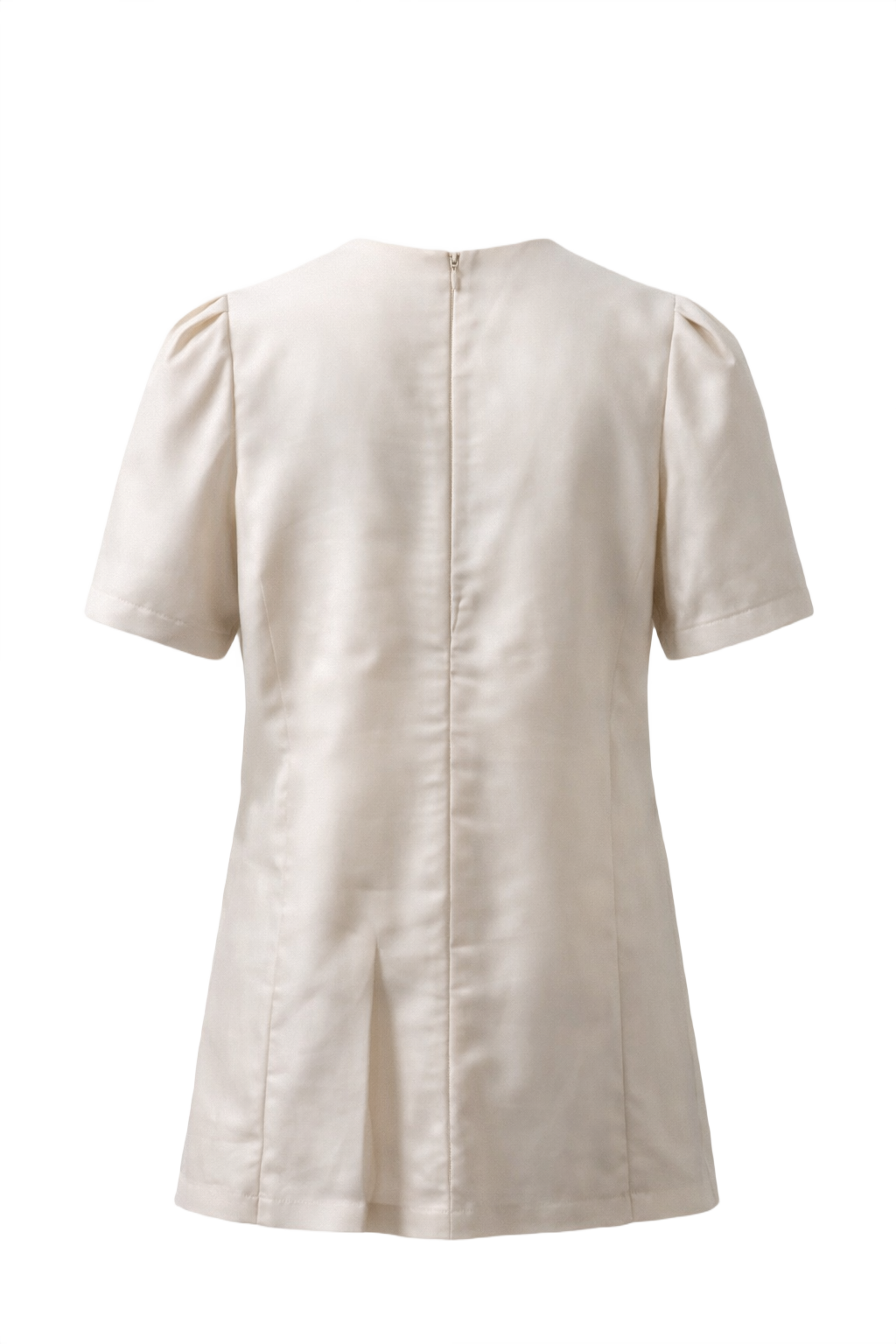 1970s Cream Satin Blouse - Back View