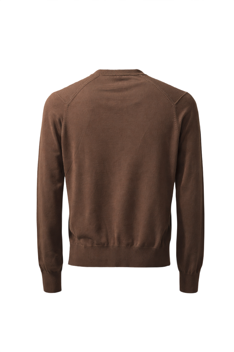 1960s Brown Knit Cardigan - Back View
