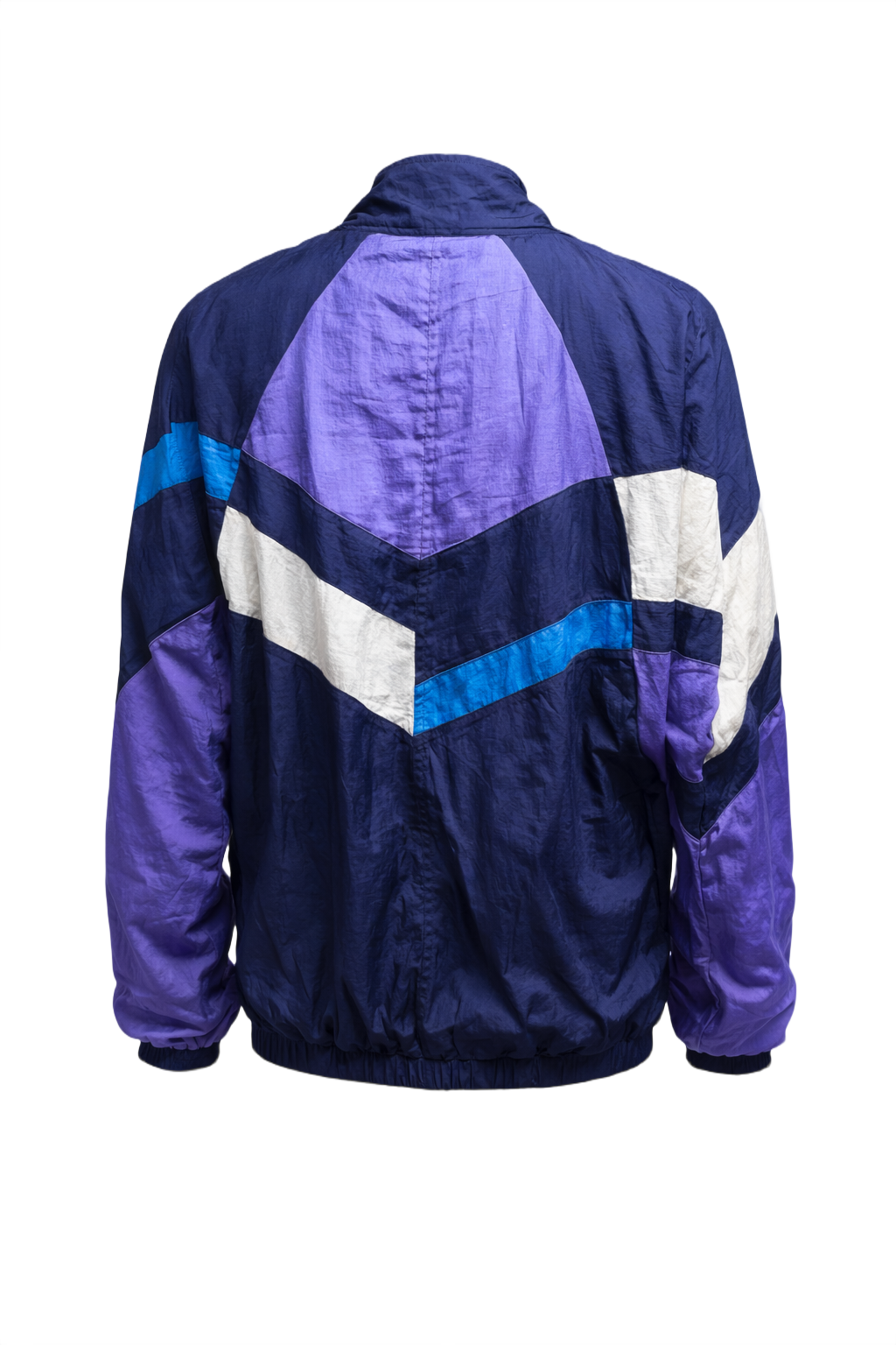 1980s Navy Blue Nylon Jacket - Back View