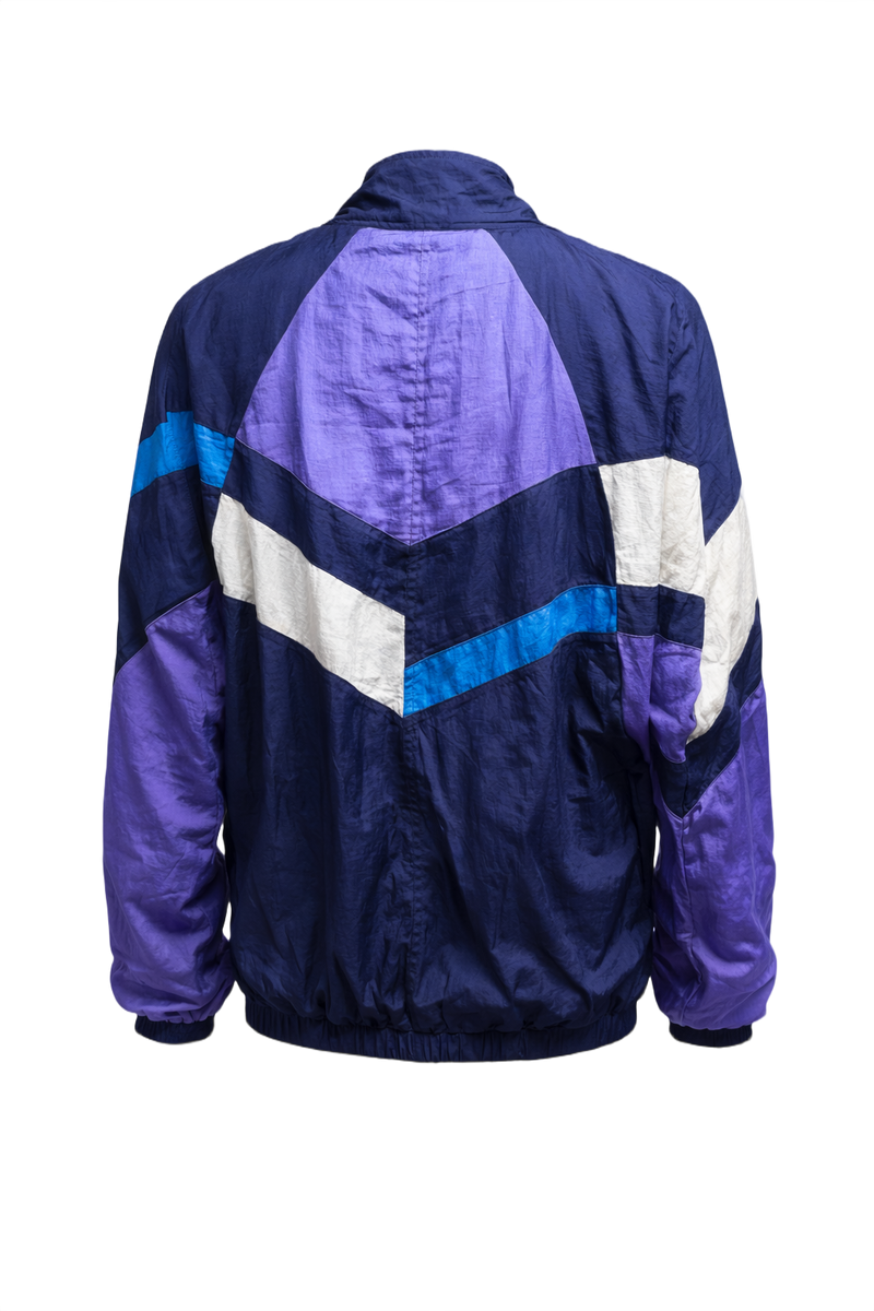 1980s Navy Blue Nylon Jacket - Back View