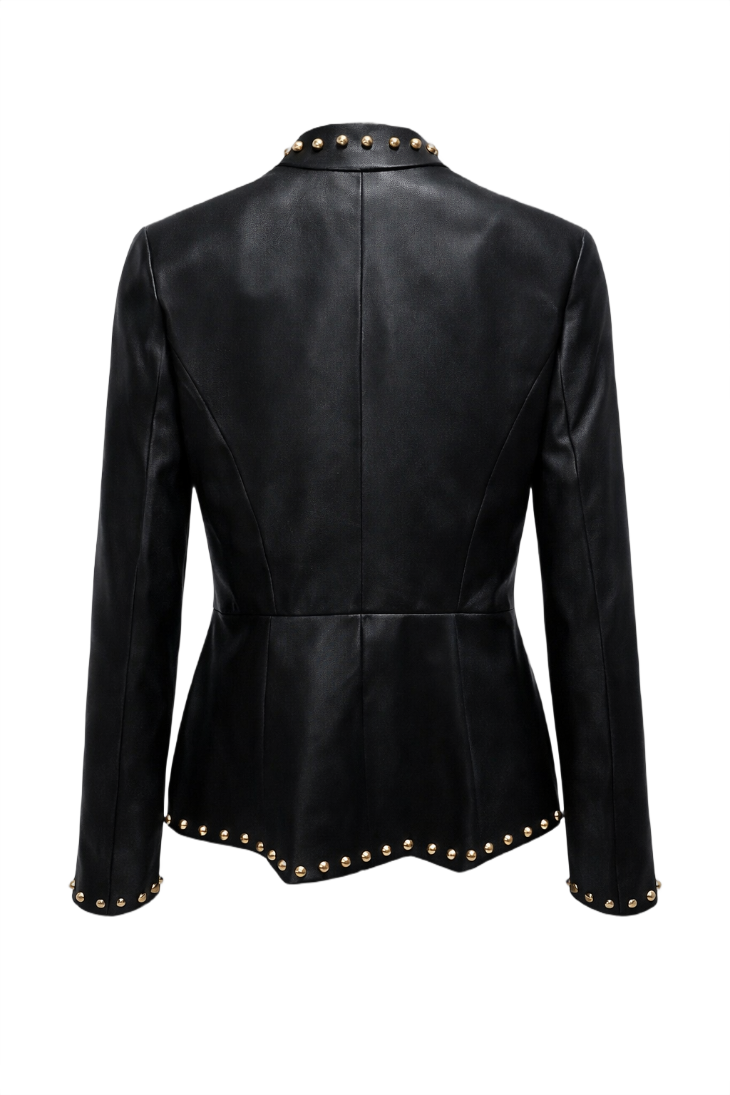 1990s Black Leather Blazer - Back View