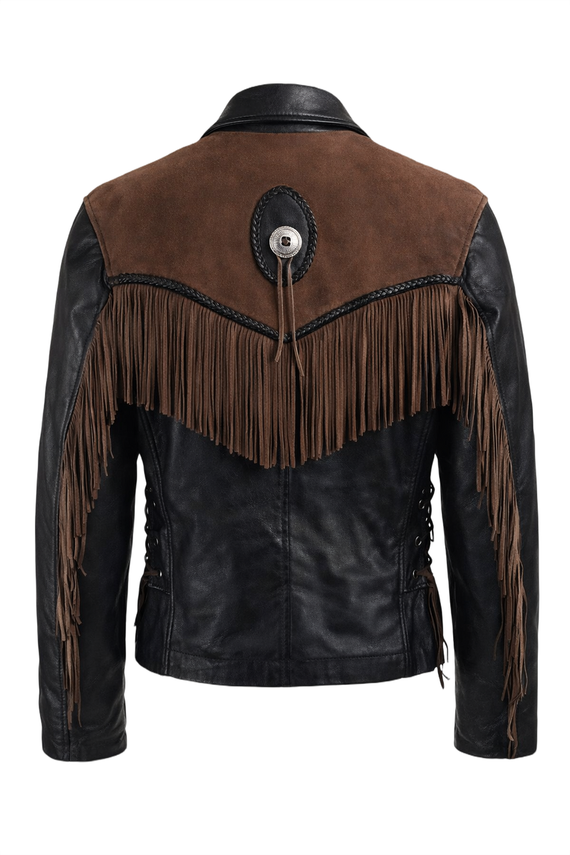 1970s Brown Leather Jacket - Back View