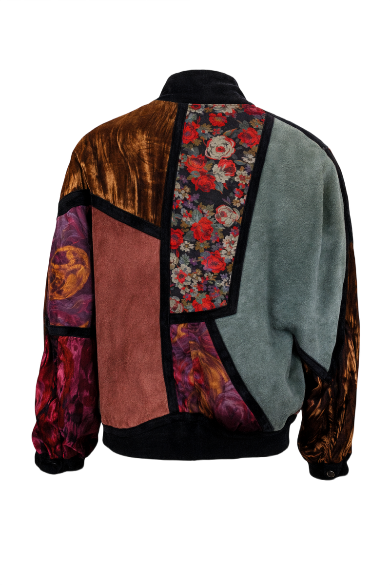 1970s Multicolored Velvet Jacket - Back View